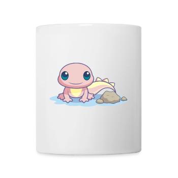 Kleiner rosa Salamander am Ufer - Tasse - Weiß - Vorne