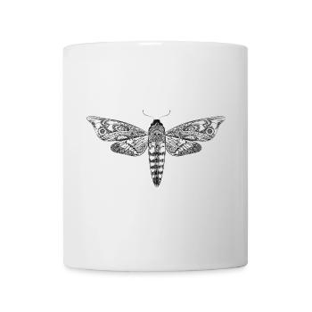 Mystical Skull Hawkmoth – Filigree Insect - Mug - white - Front