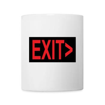 Exit / Ausgang / Notausgang - Tasse - Weiß - Vorne