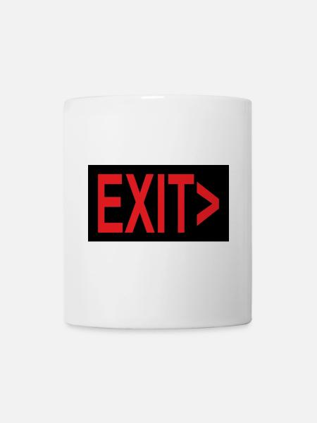 Exit / Ausgang / Notausgang - Tasse - Weiß
