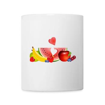 Fruits colorés avec pastèque et cœur - Mug blanc - blanc - Devant