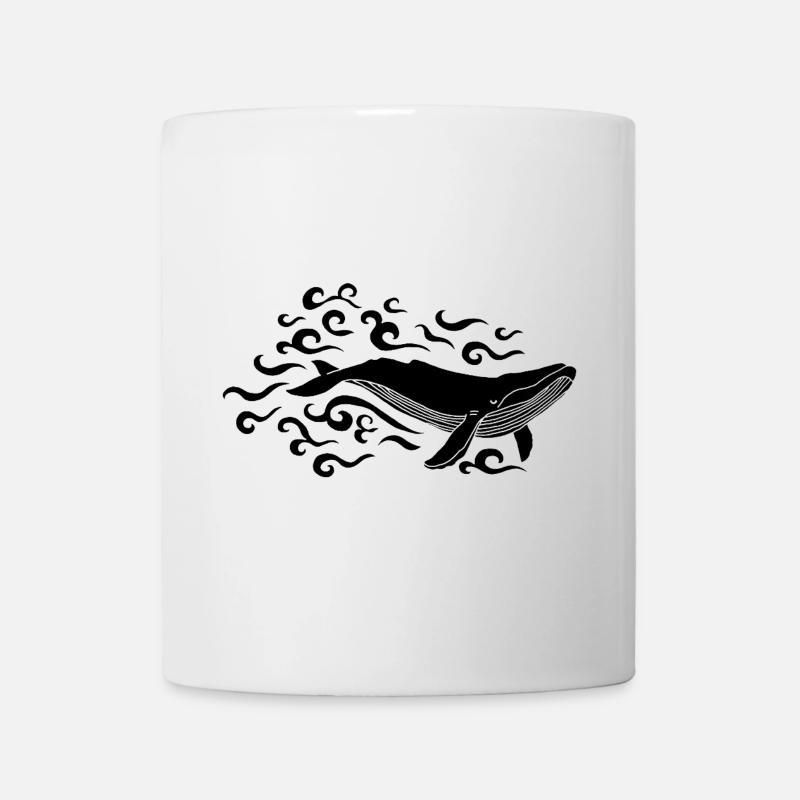 Baleine noire - Mug blanc - blanc