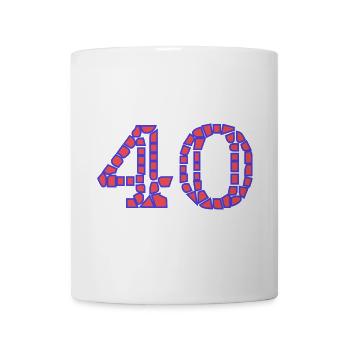 40. 40 ANS. 40e ANNIVERSAIRE. ANNIVERSAIRE 40 ANS. - Mug blanc - blanc - Devant
