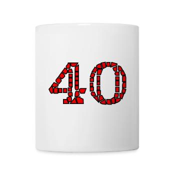 40. 40 ANS. 40e ANNIVERSAIRE. ANNIVERSAIRE 40 ANS. - Mug blanc - blanc - Devant