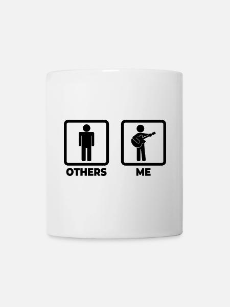 Gitarrist Strichfiguren - Tasse - Weiß