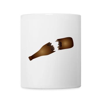 Broken beer bottle illustration - Mug - white - Front