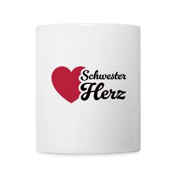 Conception de sœur de cœur avec amour - Mug blanc - blanc - Devant