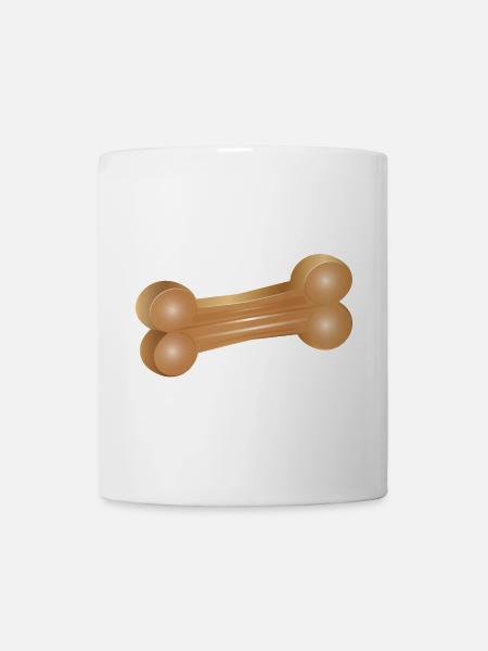 Chewing bone illustration in classic style - Mug - white