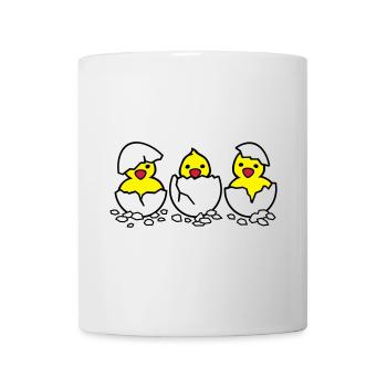 Drei aus dem Ei (c) - Tasse - Weiß - Vorne