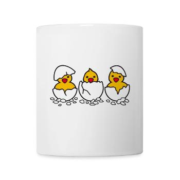Drei aus dem Ei (d) - Tasse - Weiß - Vorne