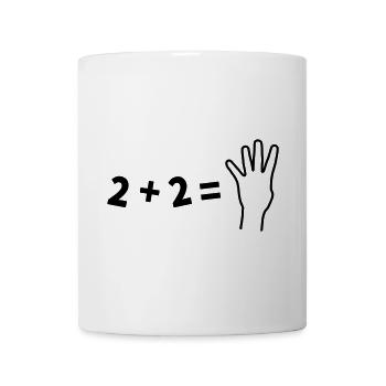 Witziges 2+2=4 Mathematik Shirt - Tasse - Weiß - Vorne
