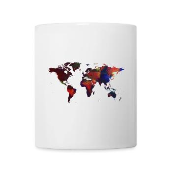 Weltkarte gemalt - Tasse - Weiß - Vorne