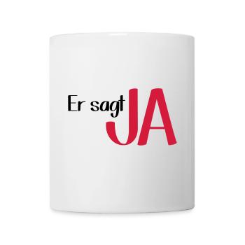 Er sagt Ja - Bräutigam - Junggesellenabschied - Tasse - Weiß - Vorne