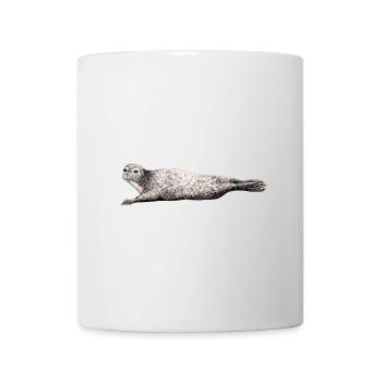 Phoca vitulina - Foca - Phoque - Seehund - Tasse - Weiß - Vorne