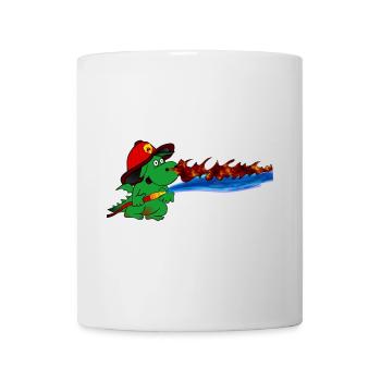 Feuerdrache Feuerwehrheld Geschenk - Tasse - Weiß - Vorne