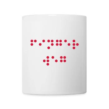 Finger weg - in Blindenschrift - Tasse - Weiß - Vorne