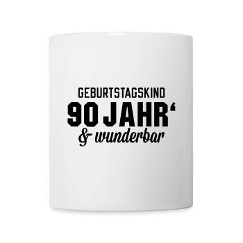 Geburtstagskind 90 wunderbar - Tasse - Weiß - Vorne