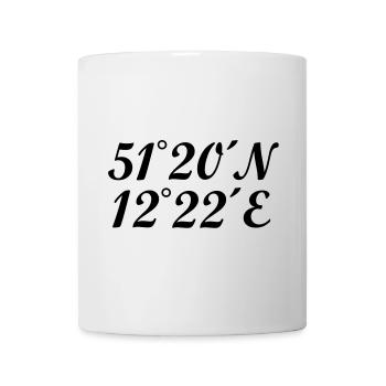 Leipzig Koordinaten - Tasse - Weiß - Vorne