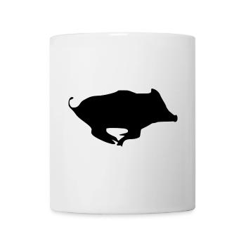 Sanglier chasse silhouette gibier chasseur animal  - Mug blanc - blanc - Devant