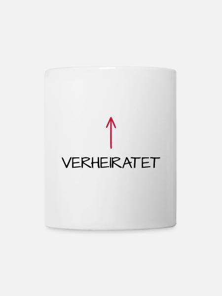 Verheiratet Pfeil Hochzeit Partnerlook - Tasse - Weiß