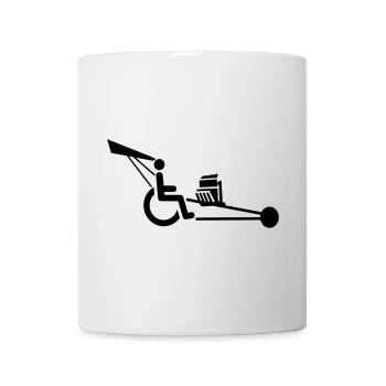 Image d’un fauteuil roulant avec moteur V8 # - Mug blanc - blanc - Devant