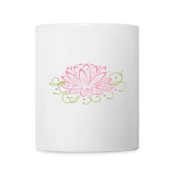 Large lotus flower, lotus, lotus flower. - Mug - white - Front