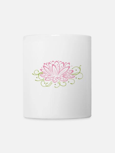 Large lotus flower, lotus, lotus flower. - Mug - white