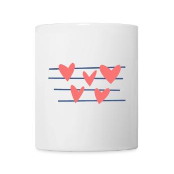 Hearts on Lines – Playful Pop Art - Mug - white - Front
