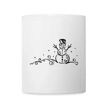 Bonhomme de neige hiver neige flocons - Mug blanc - blanc - Devant