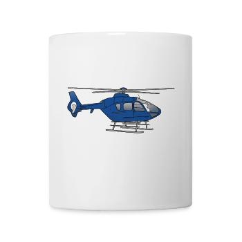 Blauer Hubschrauber Helikopter - Tasse - Weiß - Vorne