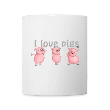 Cochon "J'aime les cochons" - Mug blanc - blanc - Devant