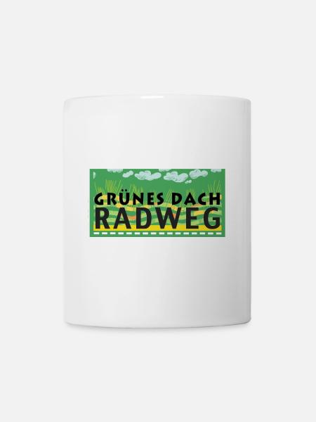 Grünes Dach Radweg - Tasse - Weiß