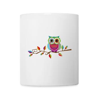Owl sitting on a branch - Mug - white - Front