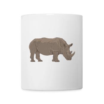 Rhino Silhouette im Vintage Sepia - Tasse - Weiß - Vorne