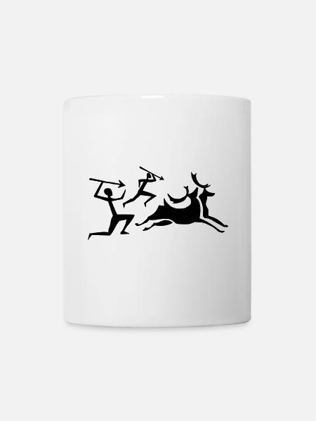 Cave painting hunter - Mug - white