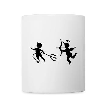Un petit diable et un petit ange - Mug blanc - blanc - Devant