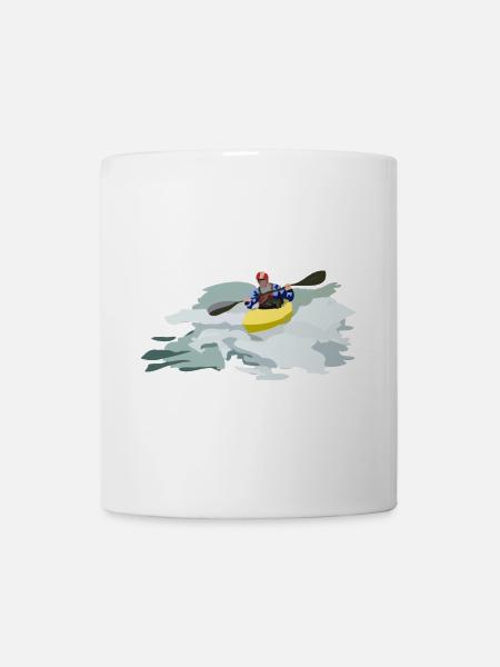 Kajakfahrer im Wildwasserwirbel - Tasse - Weiß