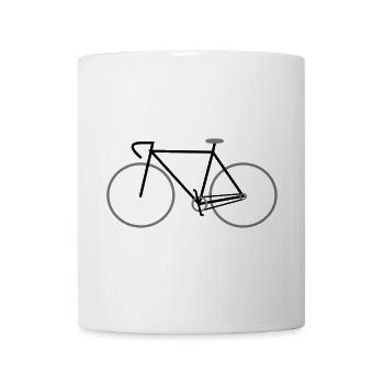 black single-speed bike with racing handlebar - Mug - white - Front