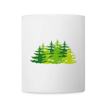 Forêt, arbres, forêts mixtes, icône, nature, graphique - Mug blanc - blanc - Devant