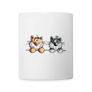 Katzen Duo - Tasse - Weiß - Vorne