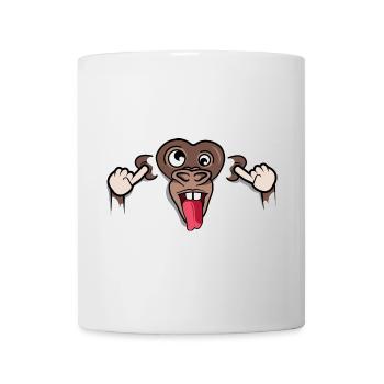 Drôle d’oreilles de singe écoutant symbole Illustration - Mug blanc - blanc - Devant
