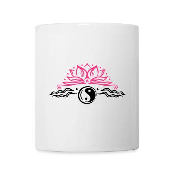 Lotus mit Yin & Yang Symbol - Mug blanc - blanc - Devant