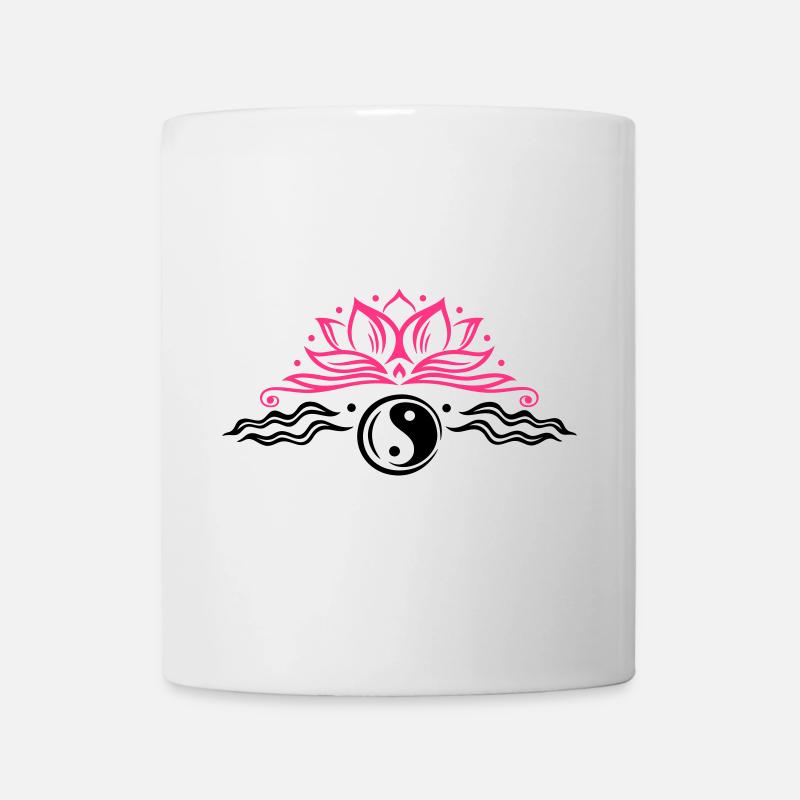 Lotus mit Yin & Yang Symbol - Mug blanc - blanc