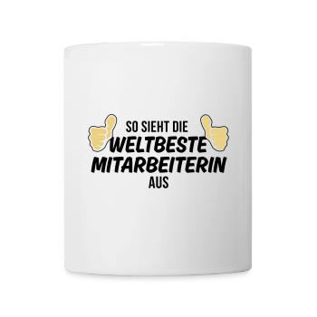 die weltbeste mitarbeiterin - Tasse - Weiß - Vorne