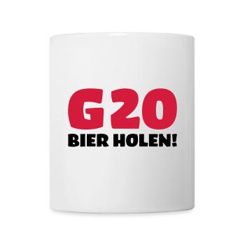 Bier holen Humor - Tasse - Weiß - Vorne