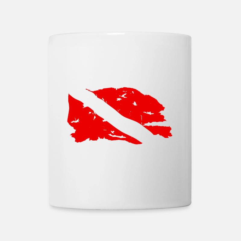 Drapeau Plongée Usé - Mug blanc - blanc