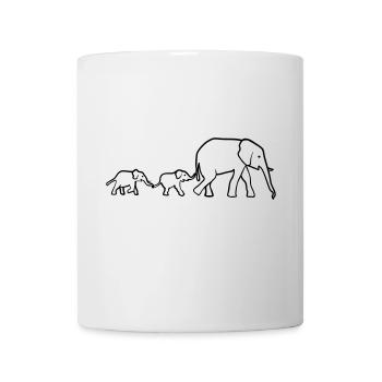Elephant mother and baby elephants - Mug - white - Front