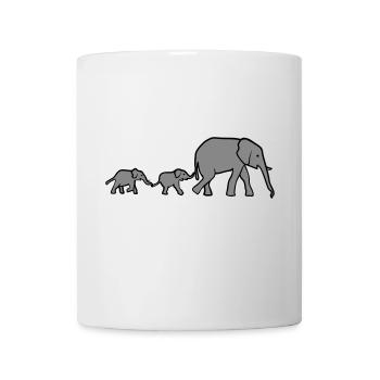 Elephant mother and baby elephants - Mug - white - Front