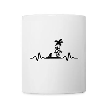 Relax Herzschlag, Urlaub, Palmen - EKG - Tasse - Weiß - Vorne