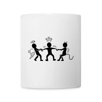 Hin- und hergerissen: Engelchen und Teufelchen - Tasse - Weiß - Vorne
